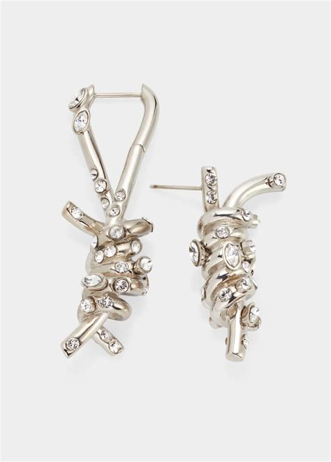 givenchy rhinestone earrings|Givenchy twisted earrings.